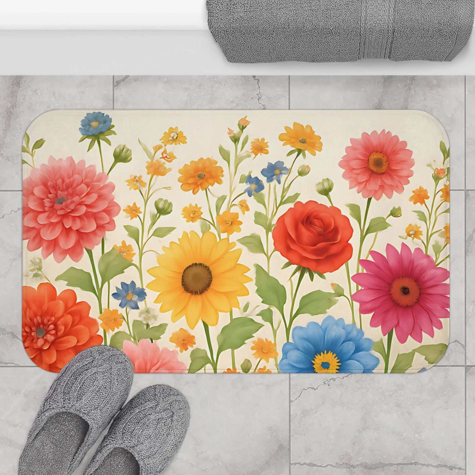 Floral Bath Mat