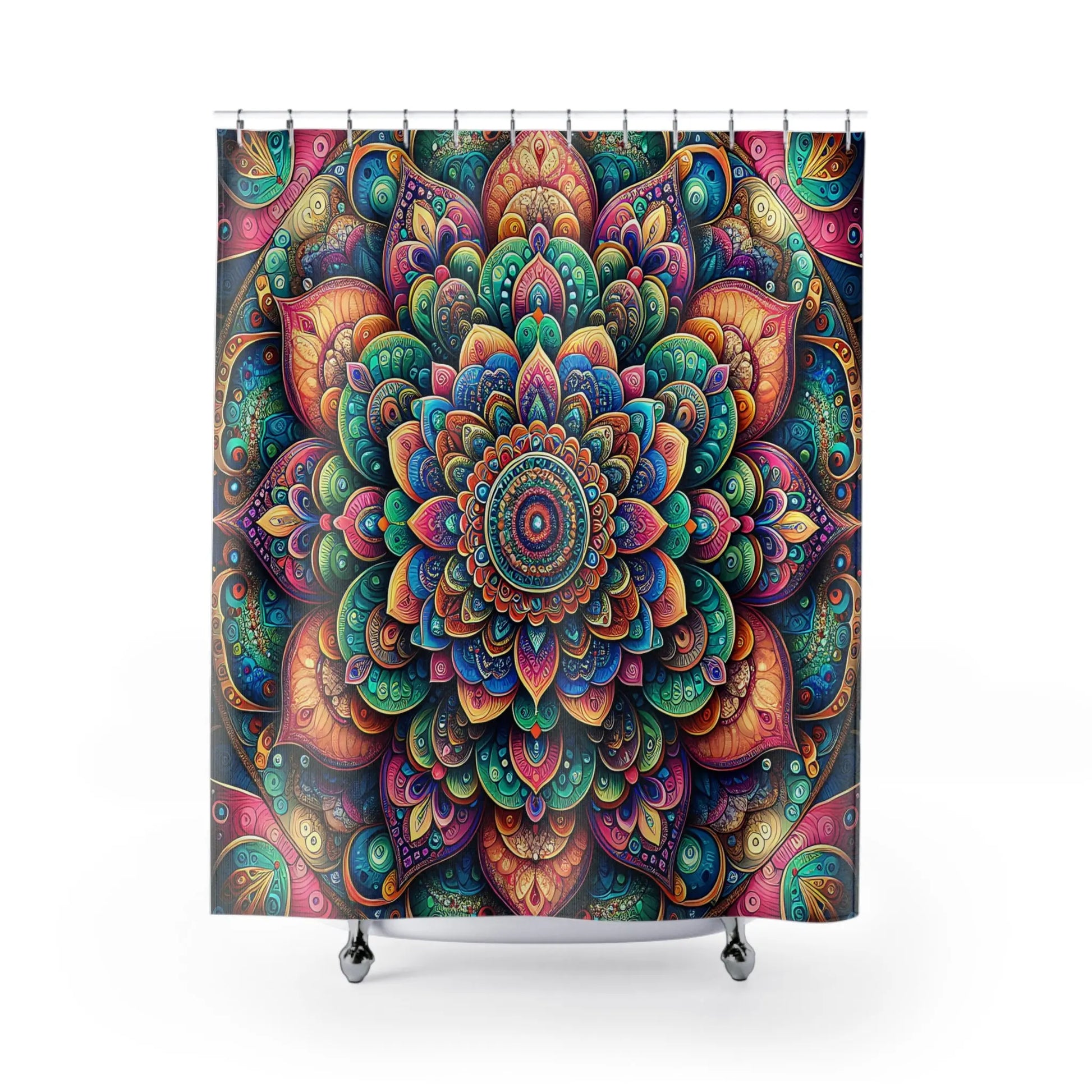 Vibrant Boho Mandala Shower Curtain