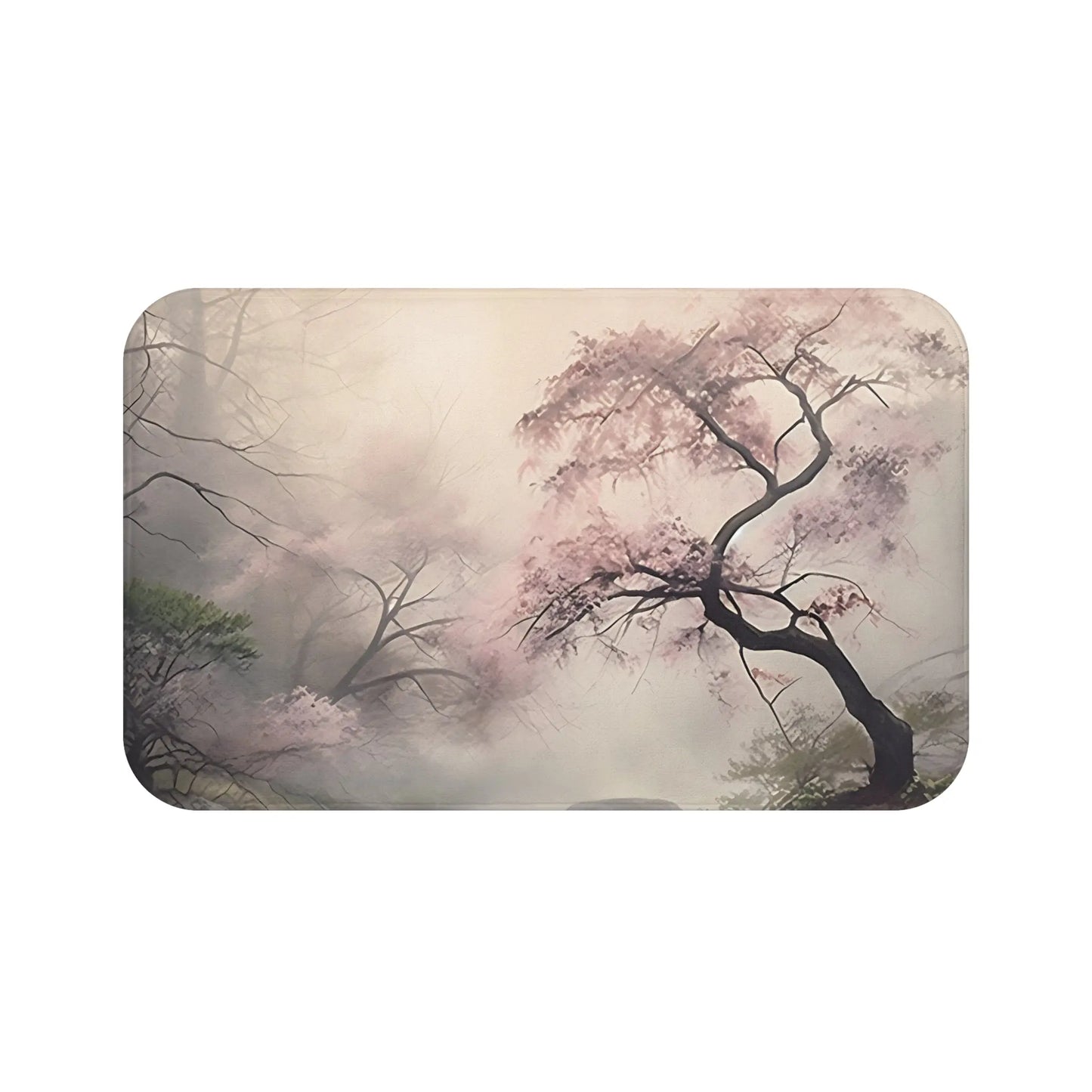 Serene Cherry Blossom Bath Mat