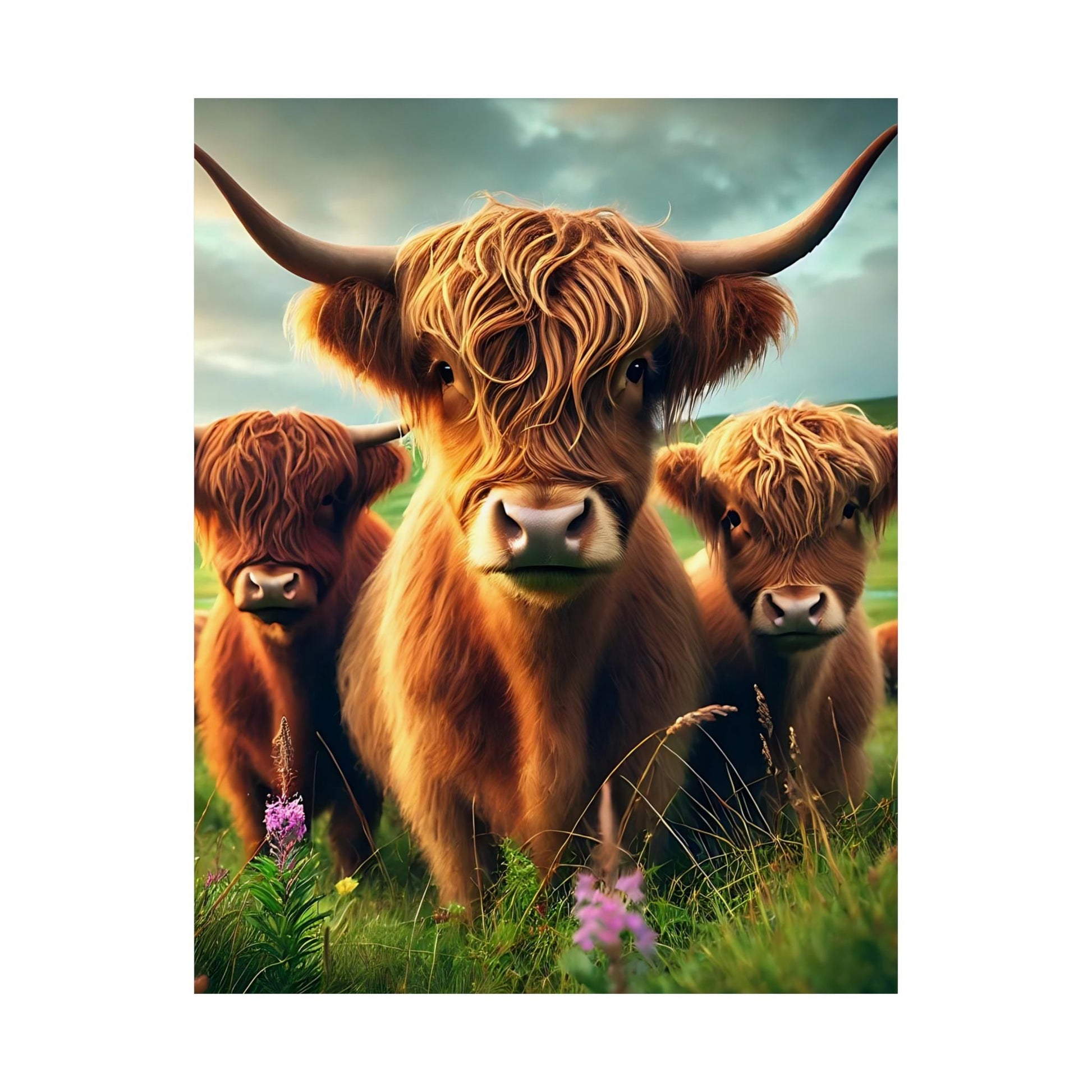 Highland Cow Matte Vertical Posters