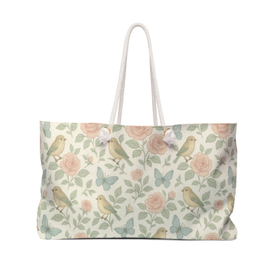 Vintage Birds and Roses Weekender Bag