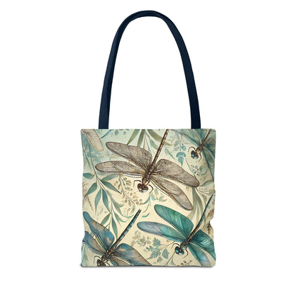 Vintage Teal Dragonfly Tote Bag
