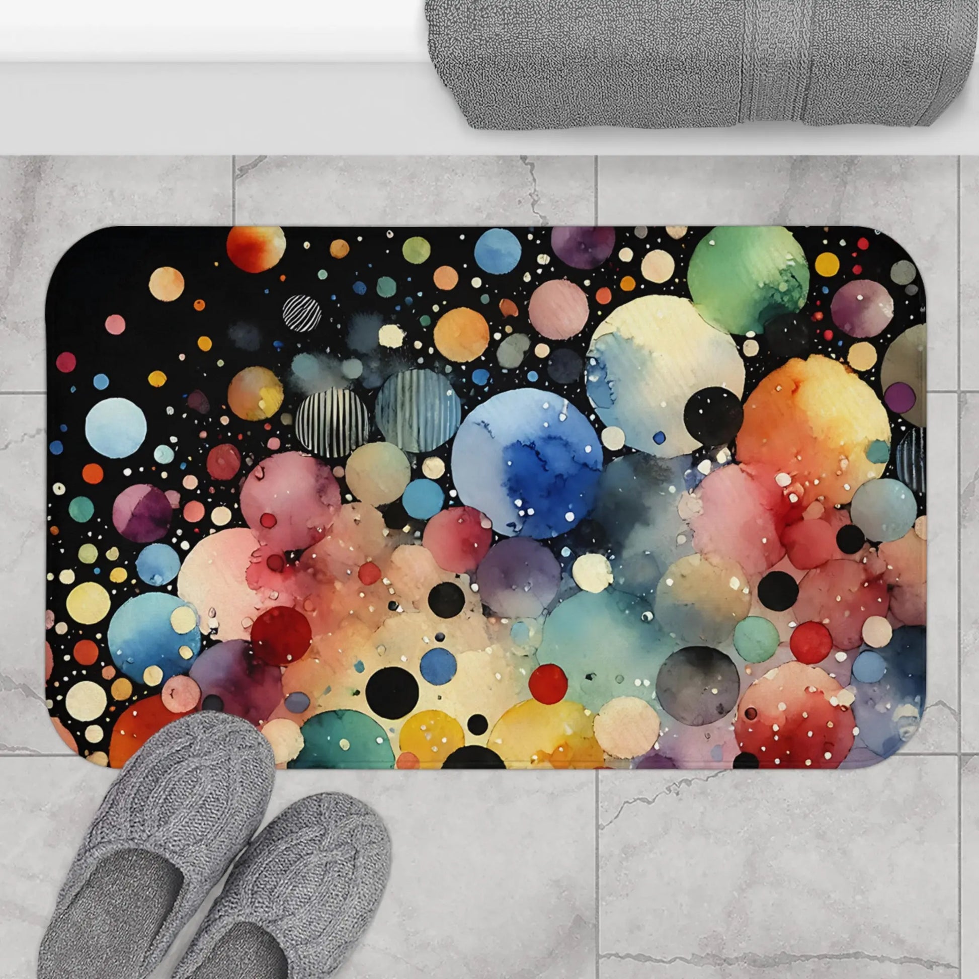 Colorful Cosmic Bath Mat