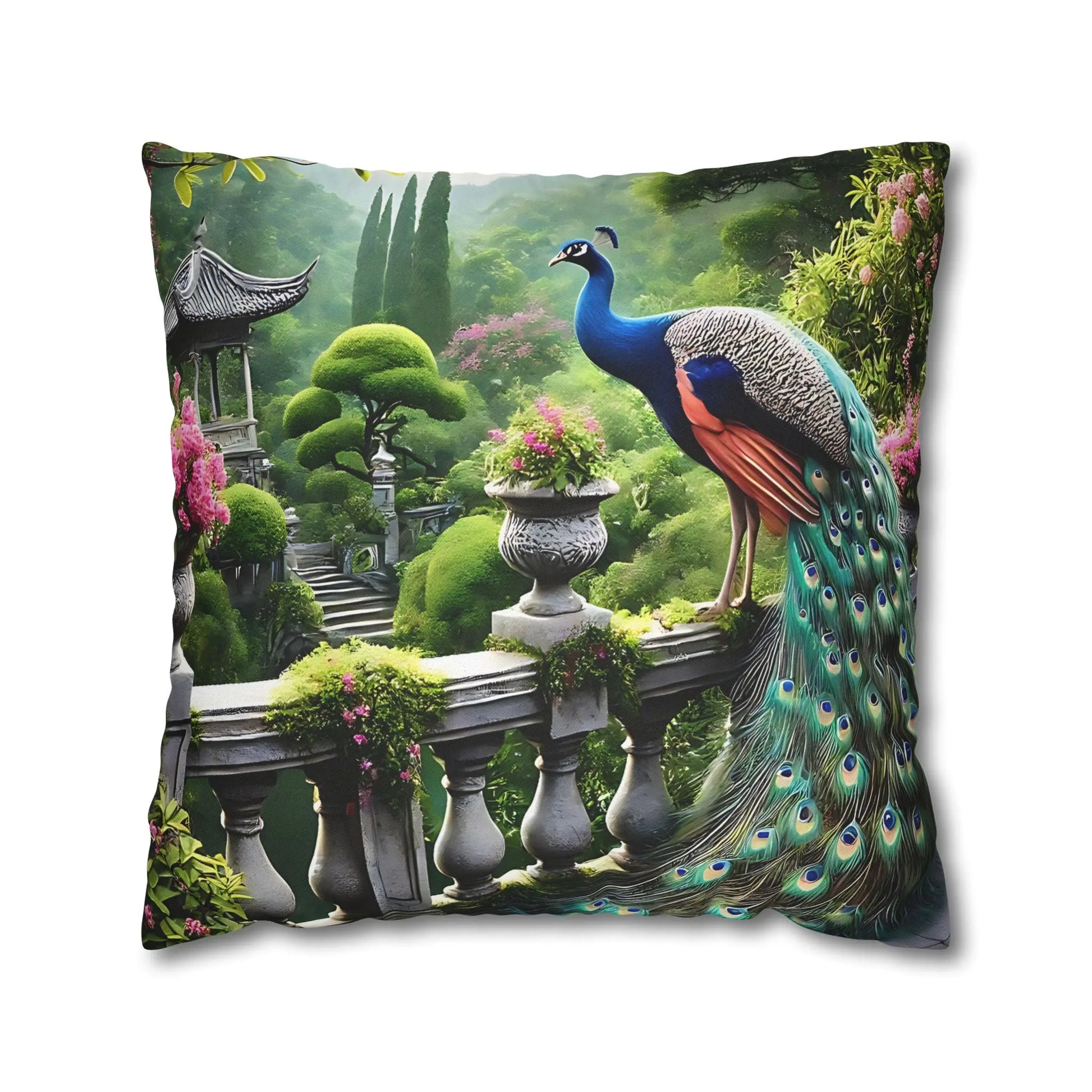 Elegant Peacock Square Pillowcase