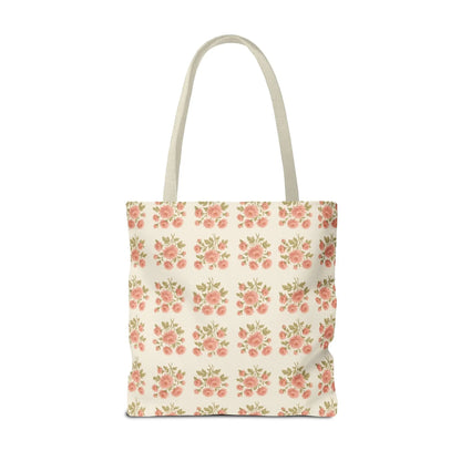 Vintage Rose Repeat Pattern Tote Bag