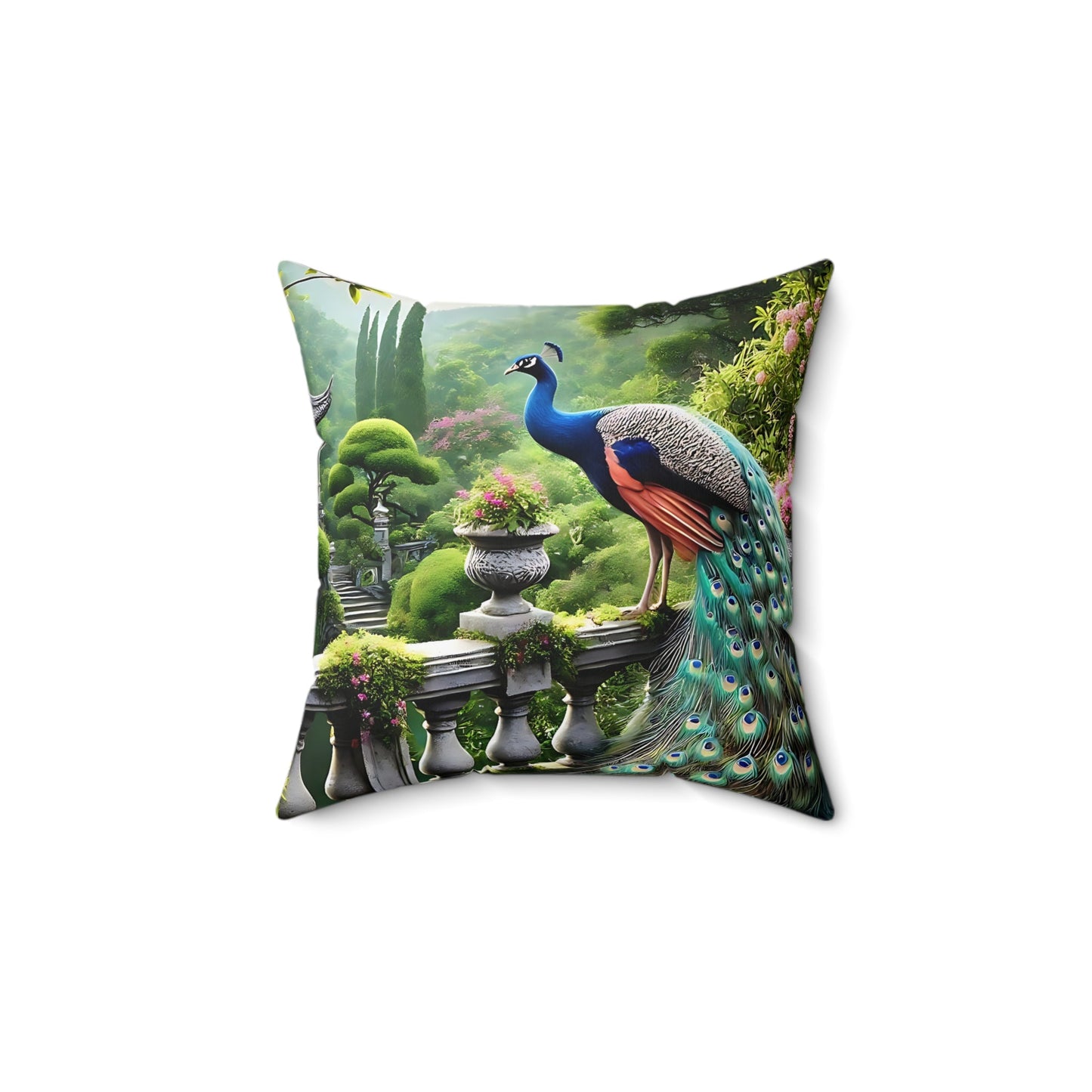 Peacock Garden Pillow
