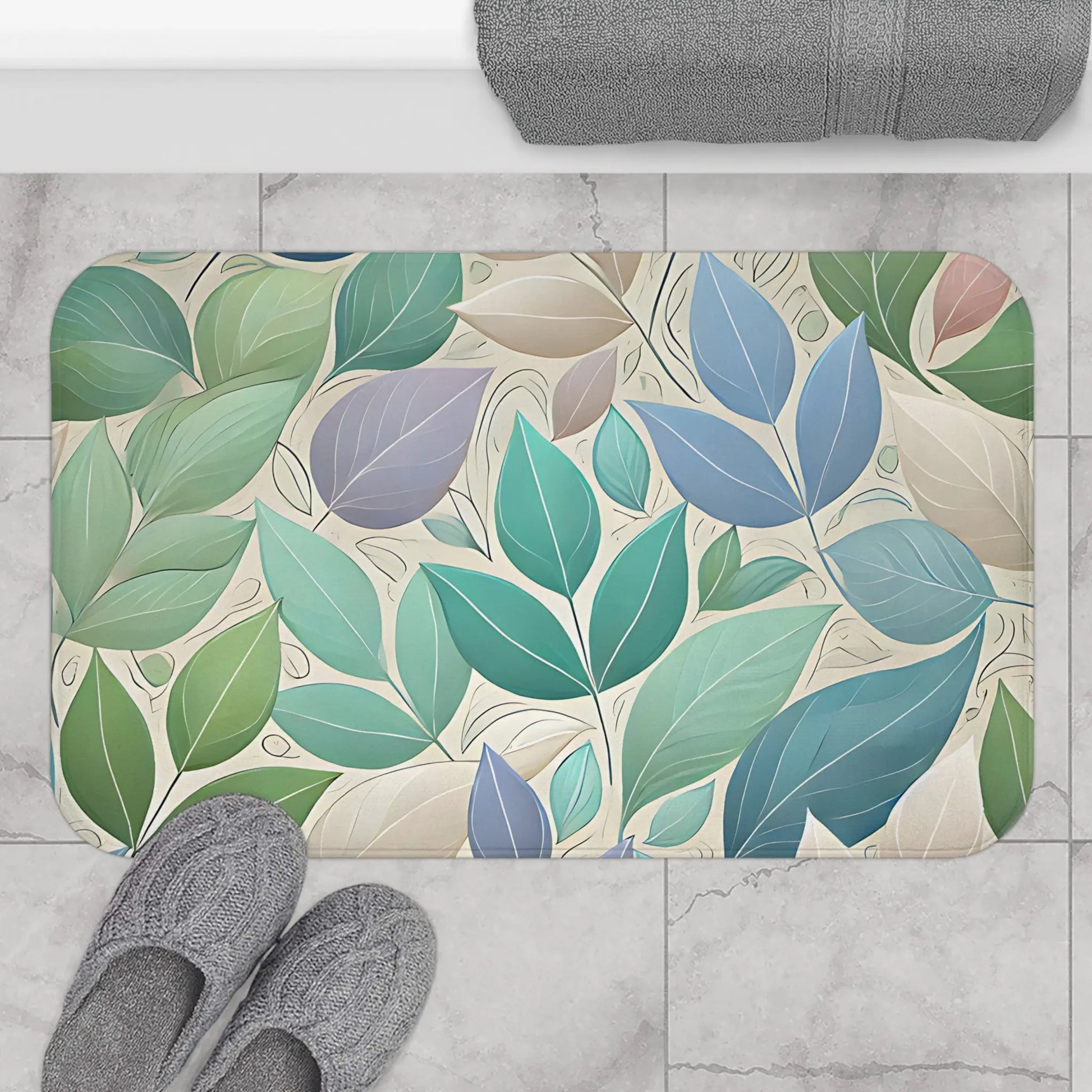 Botanical Leaf Bath Mat