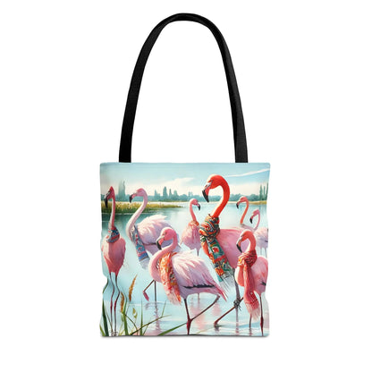 Fancy Scarf Flamingos Tote Bag