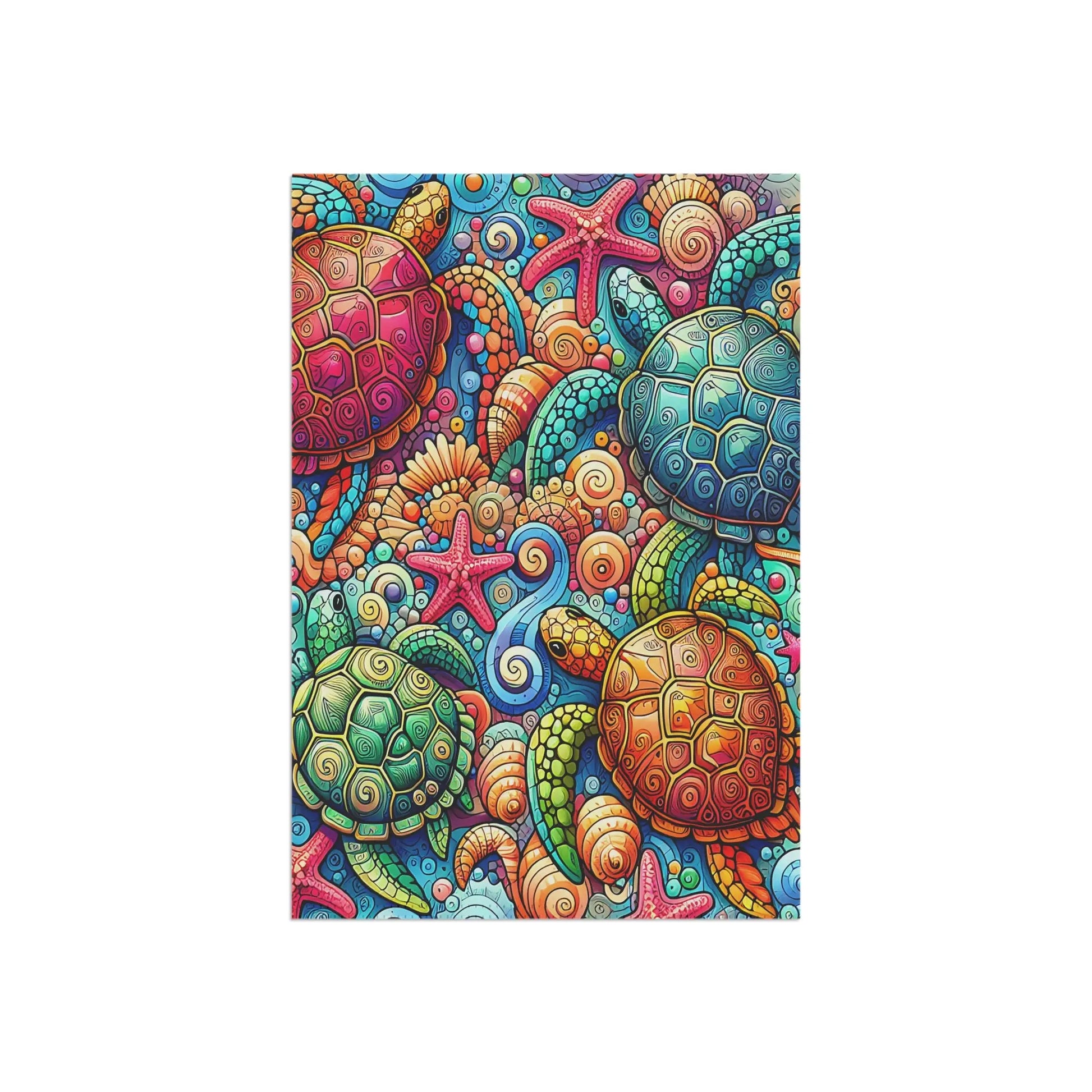 Colorful Sea Turtles Garden Banner