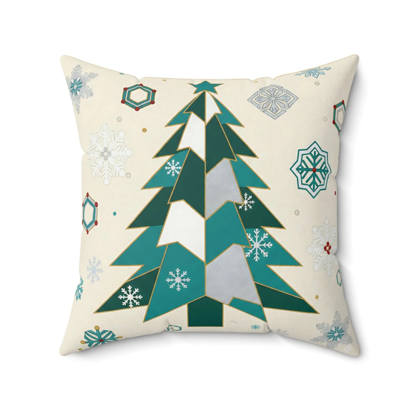 Modern Holiday Tree Design Pillow