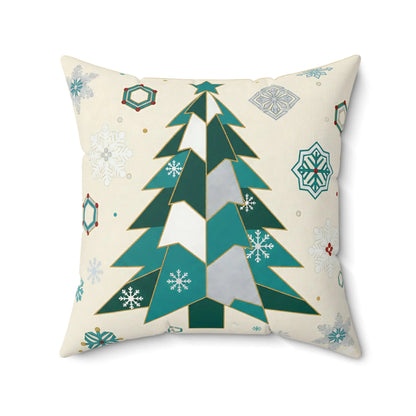 Modern Holiday Tree Design Pillow
