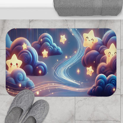 Whimsical Starry Sky Bath Mat