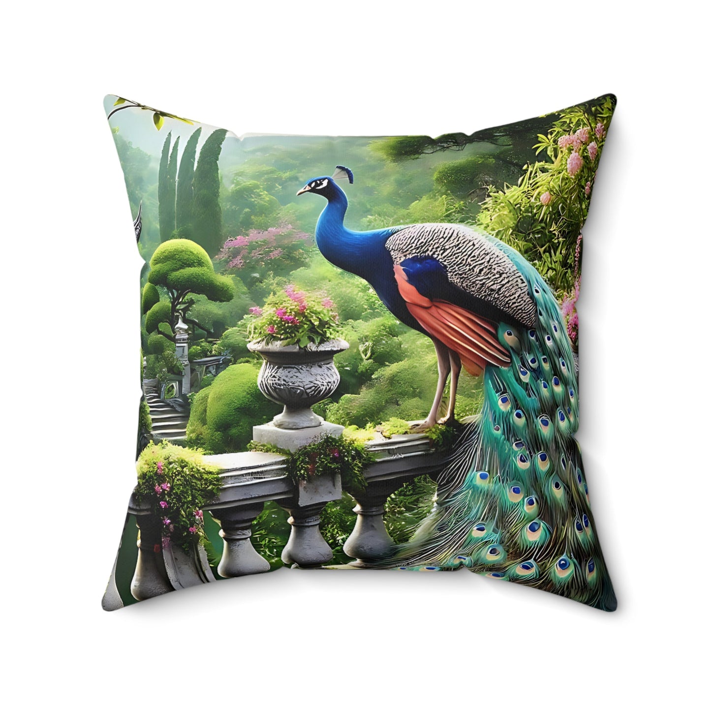 Peacock Garden Pillow