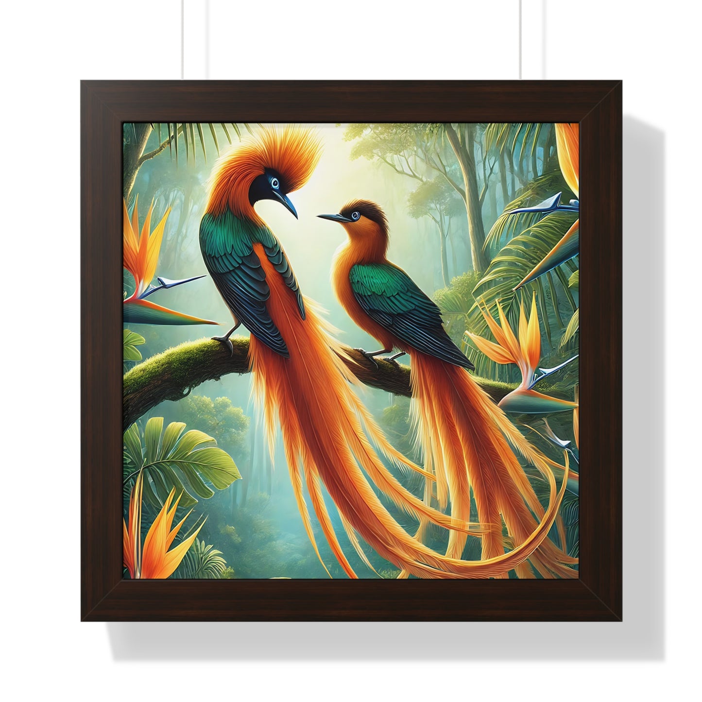 Bali Bird of Paradise Exotic Bird Art Framed Print, Tropical Wall Decor for Nature Lovers, Perfect for Home, Living Room, Bird Watcher Gift