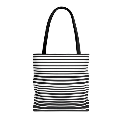 Black and White Stripe Beach Shopping Bag