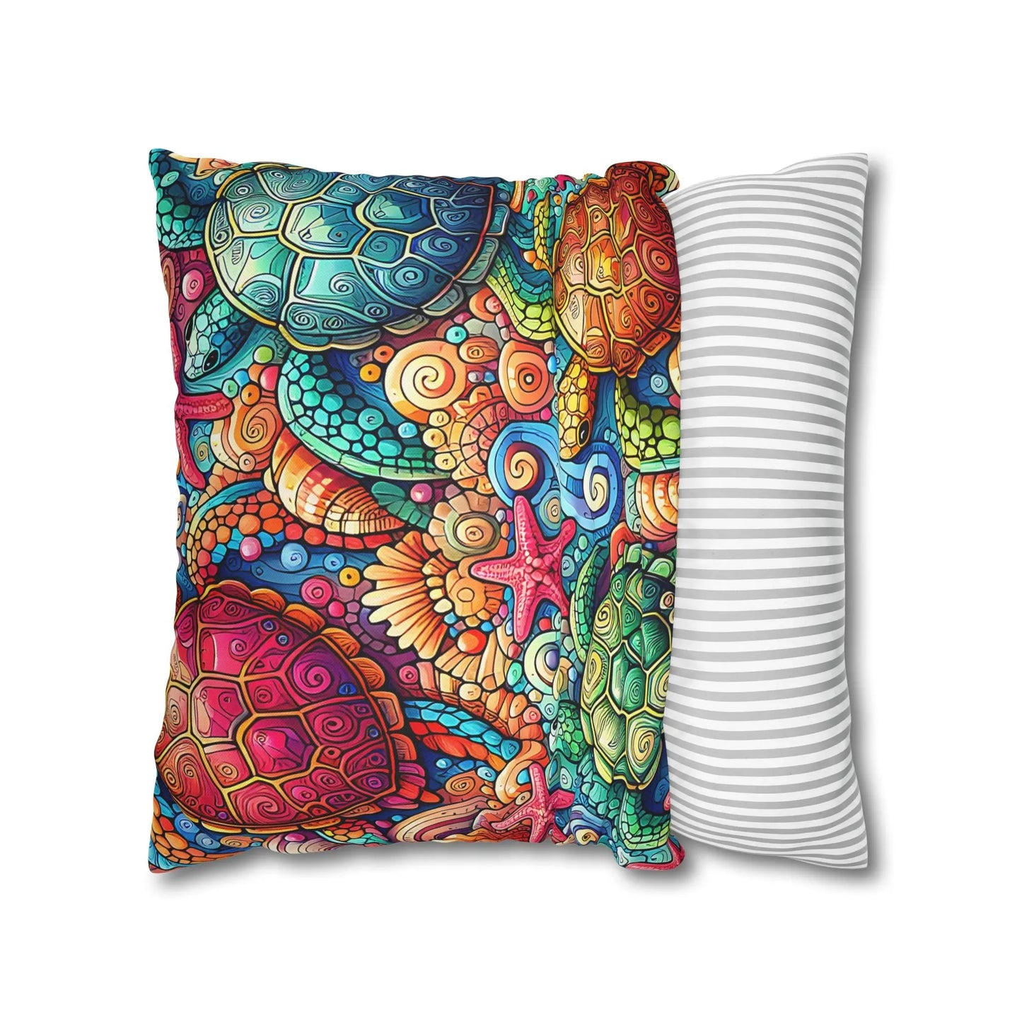 Colorful Turtle Decor Pillowcase