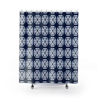 Japanese Shibori Indigo Shower Curtain