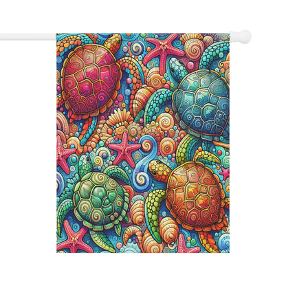 Colorful Sea Turtles Garden Banner