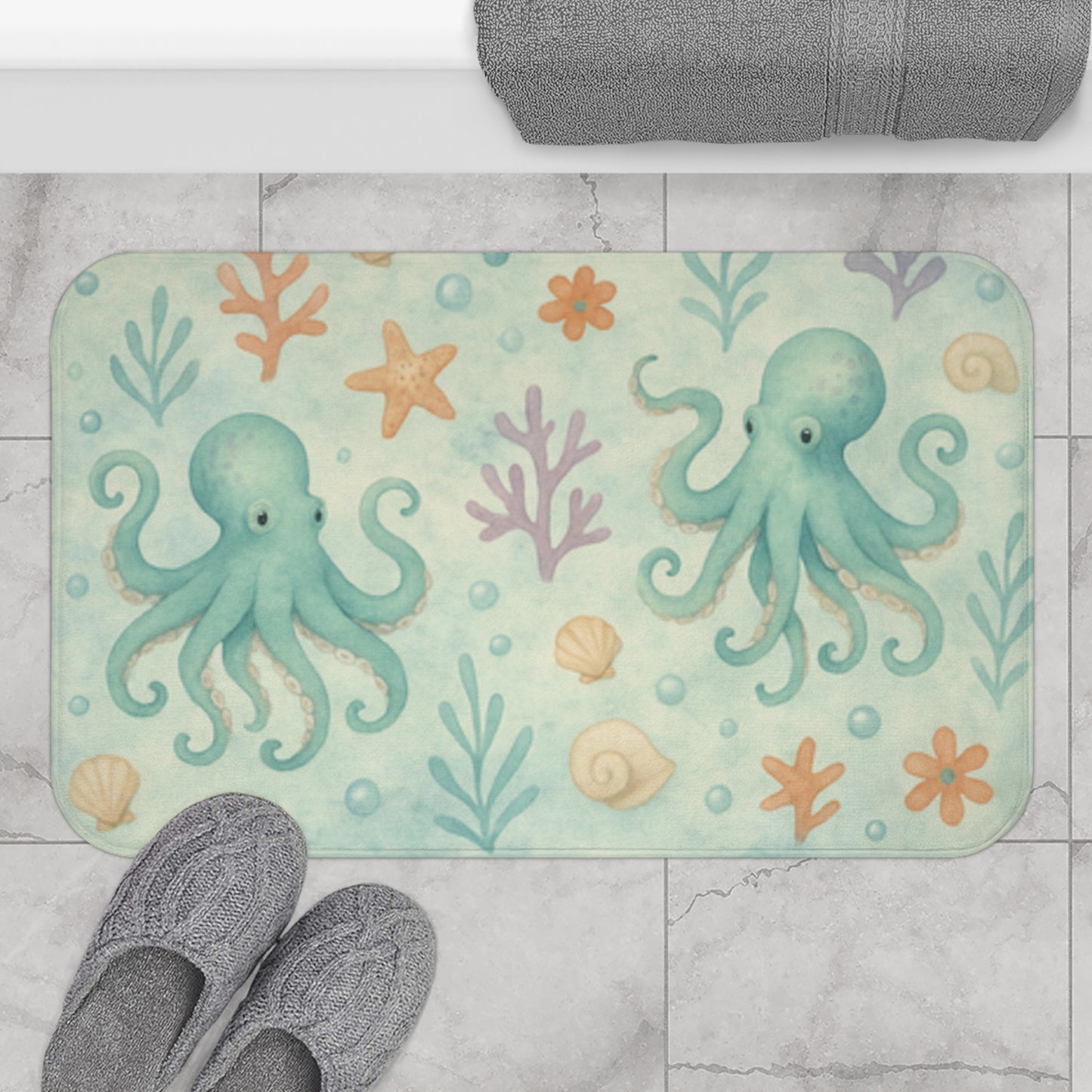 Ocean-Themed Bath Mat