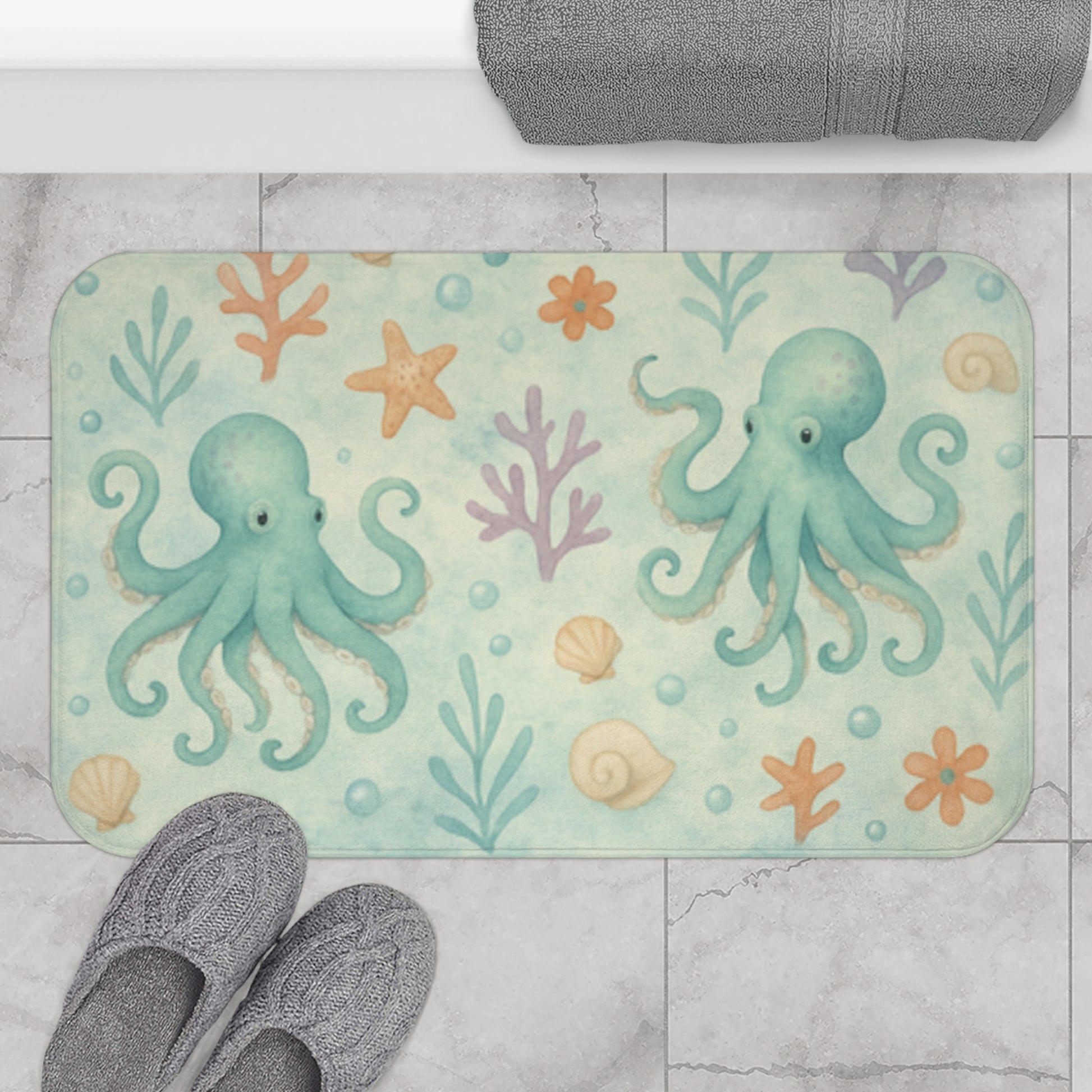 Ocean-Themed Bath Mat