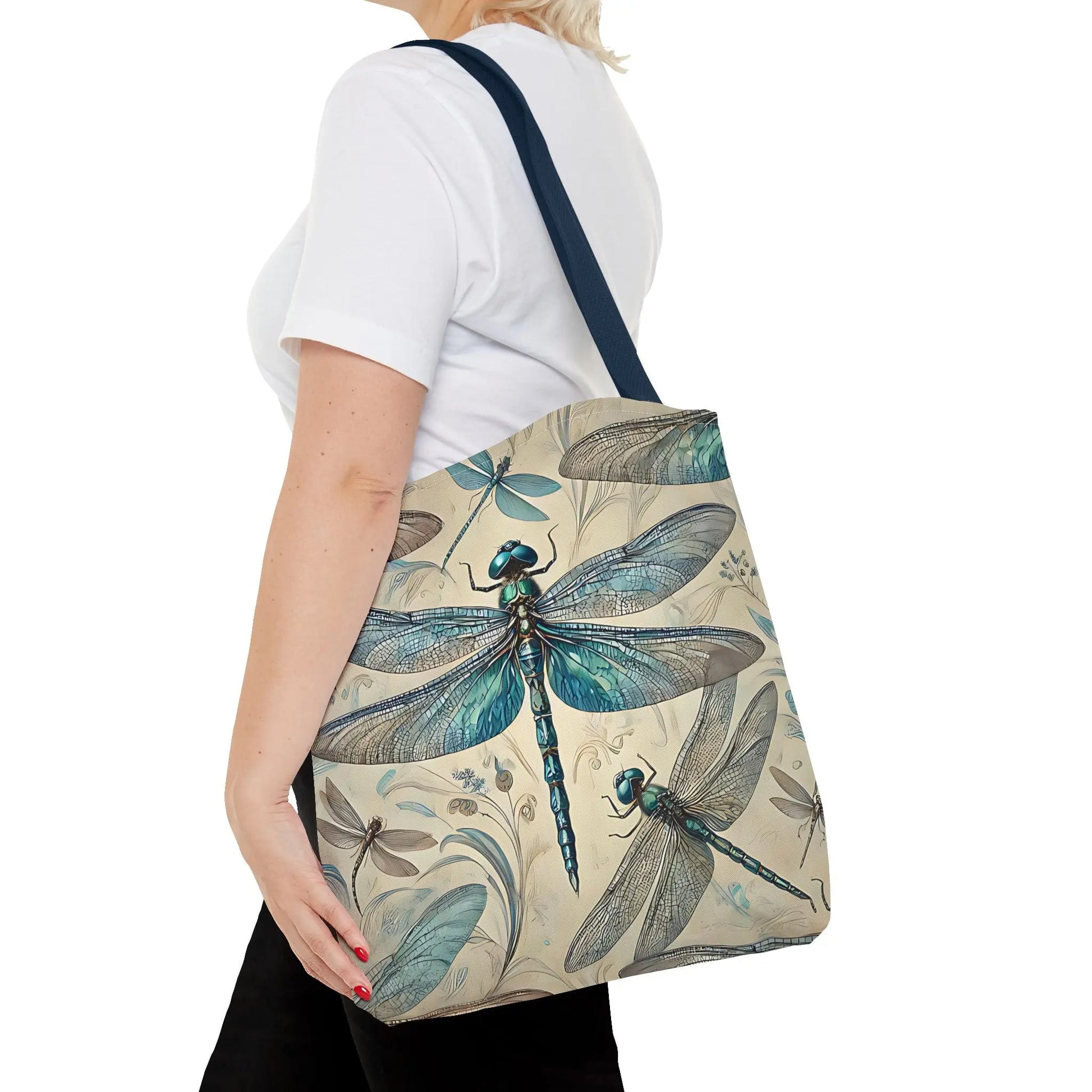 Blue Dragonfly Illustration Tote Bag