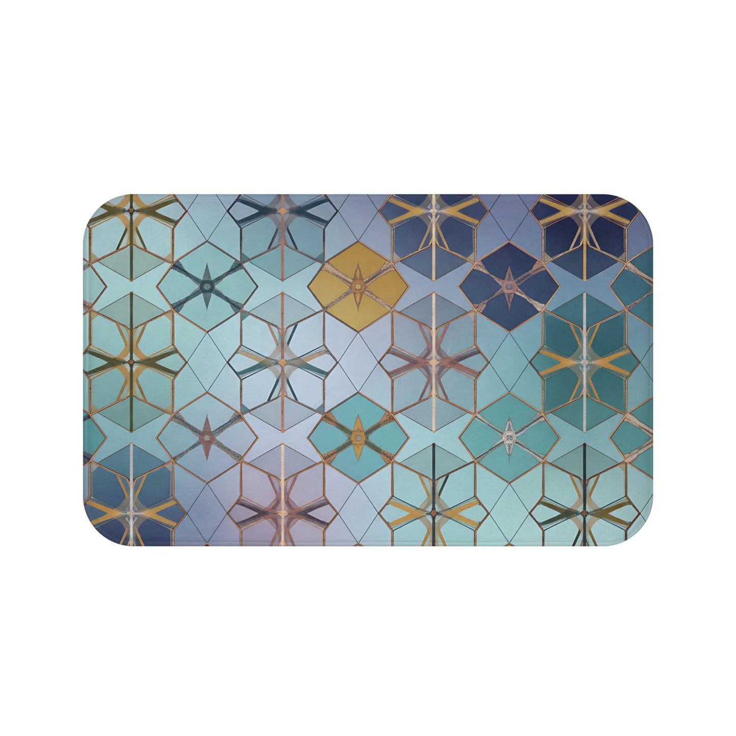 Geometric Moroccan Tile Bath Mat