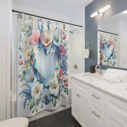 Diamond Heart Shower Curtain