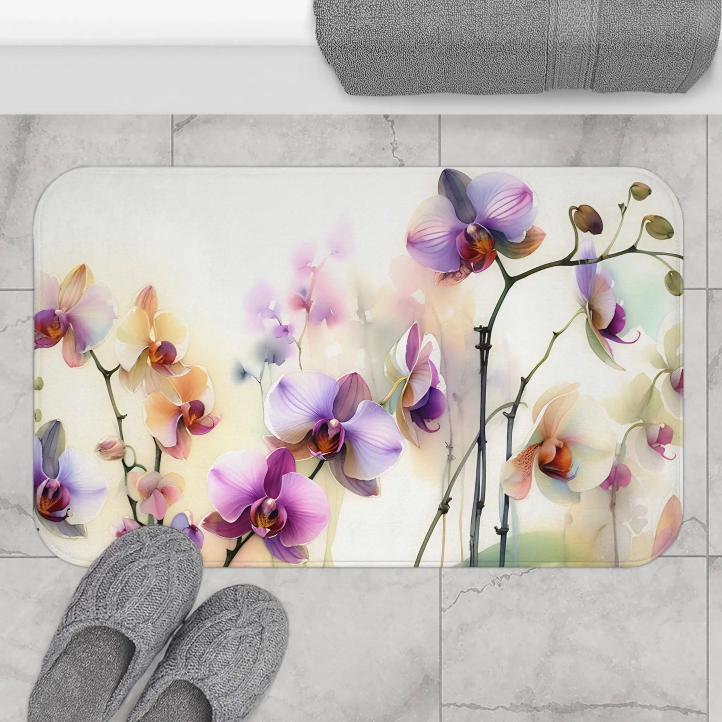 Elegant Orchid Bath Mat
