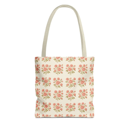 Vintage Rose Repeat Pattern Tote Bag