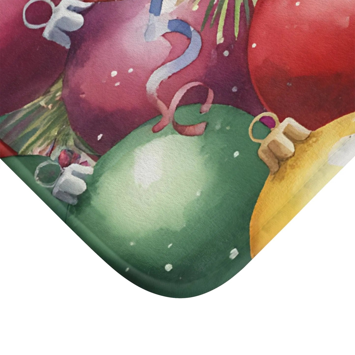 Christmas Ornament Pattern Bath Mat