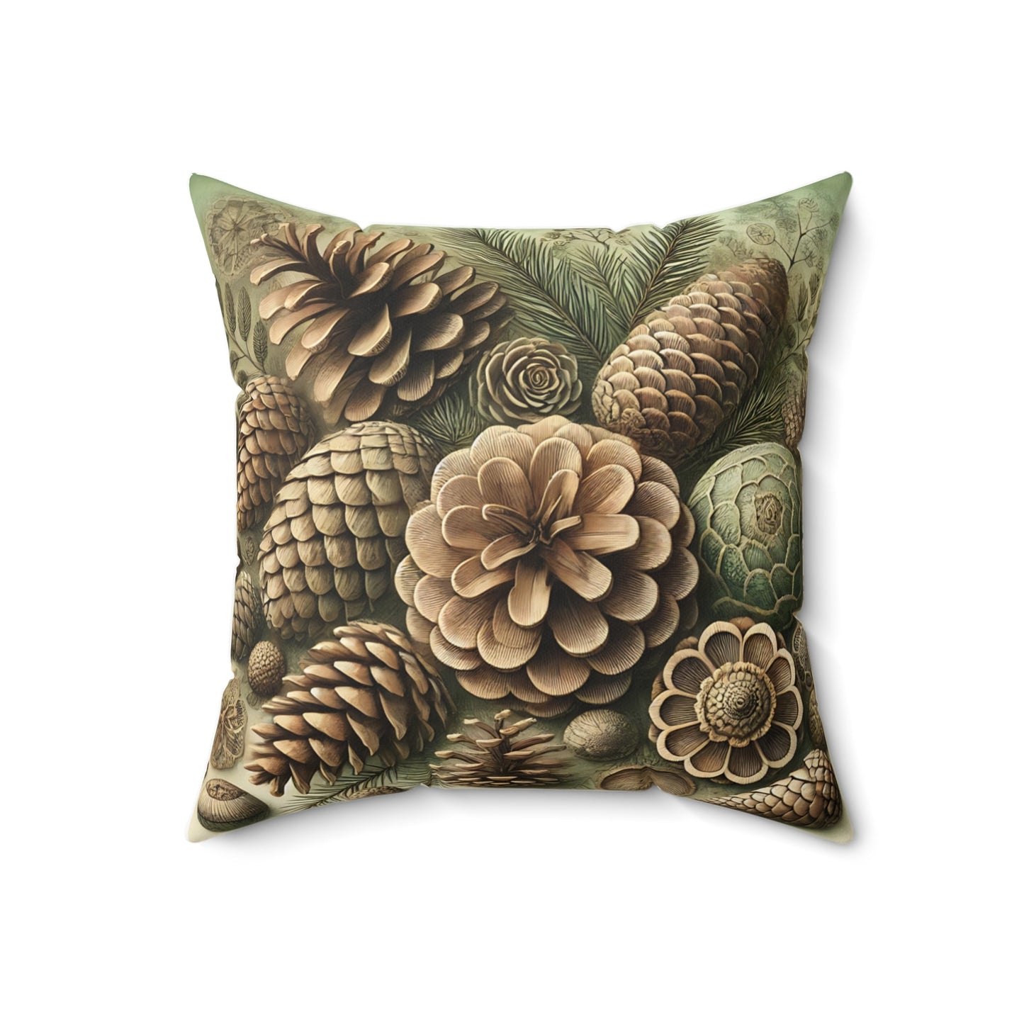 Rustic Pine Cone Throw Pillow