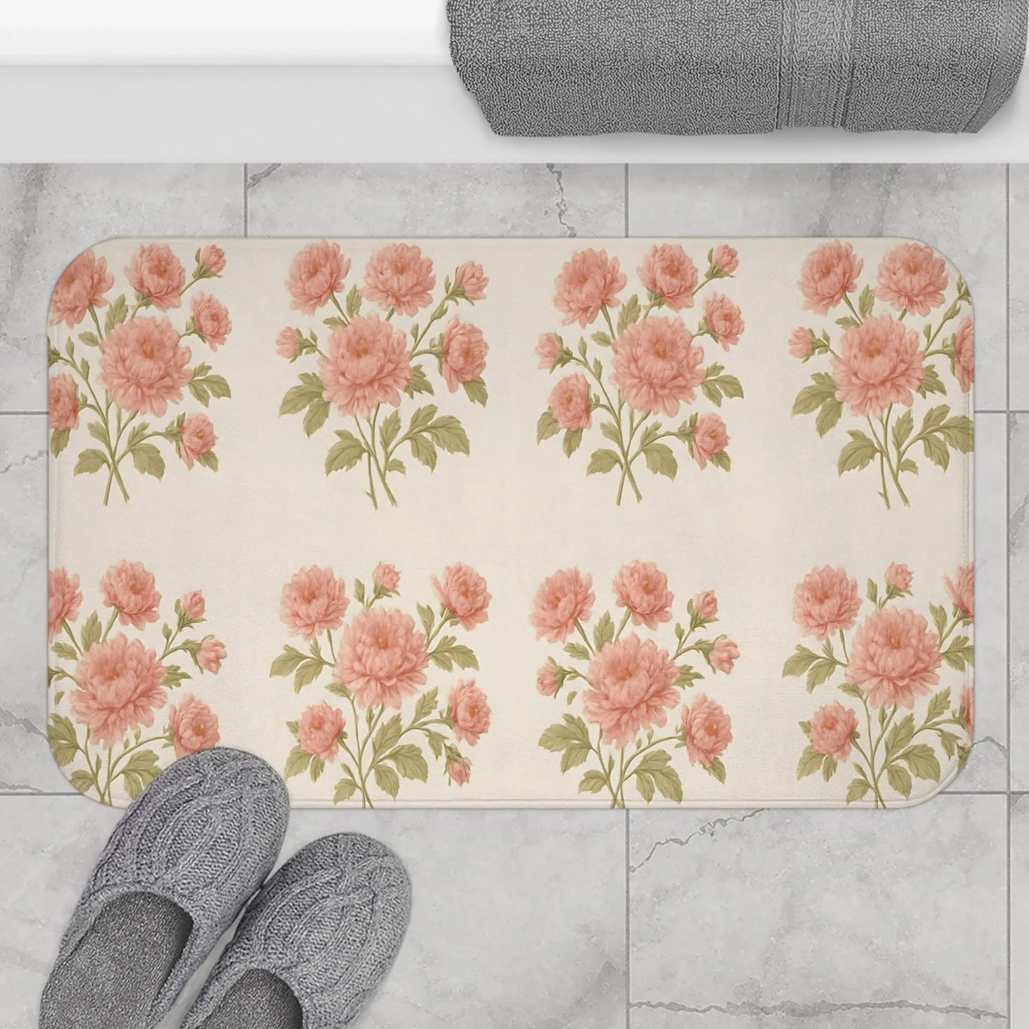 Floral Bath Mat for a Cozy Bathroom