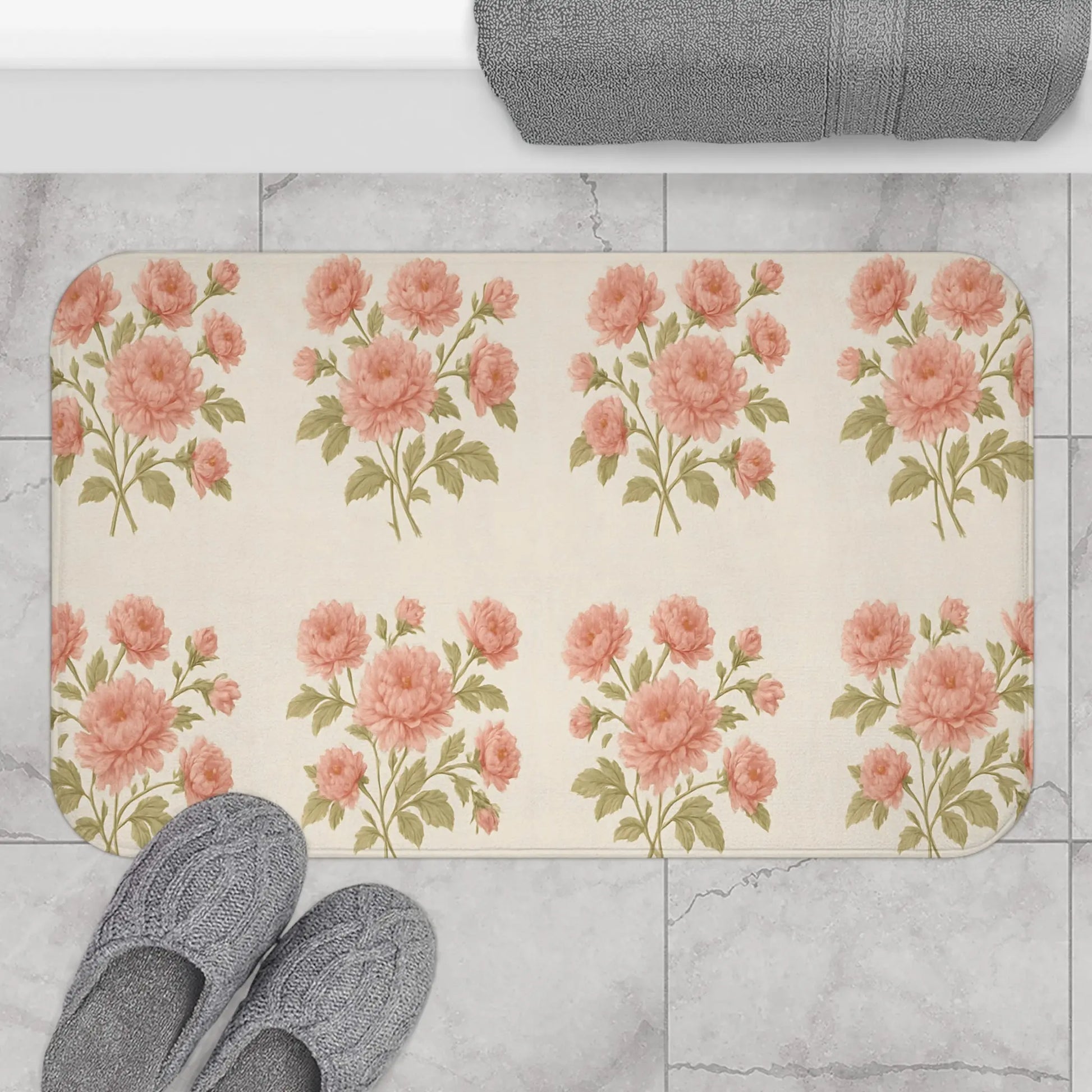 Floral Bath Mat for a Cozy Bathroom