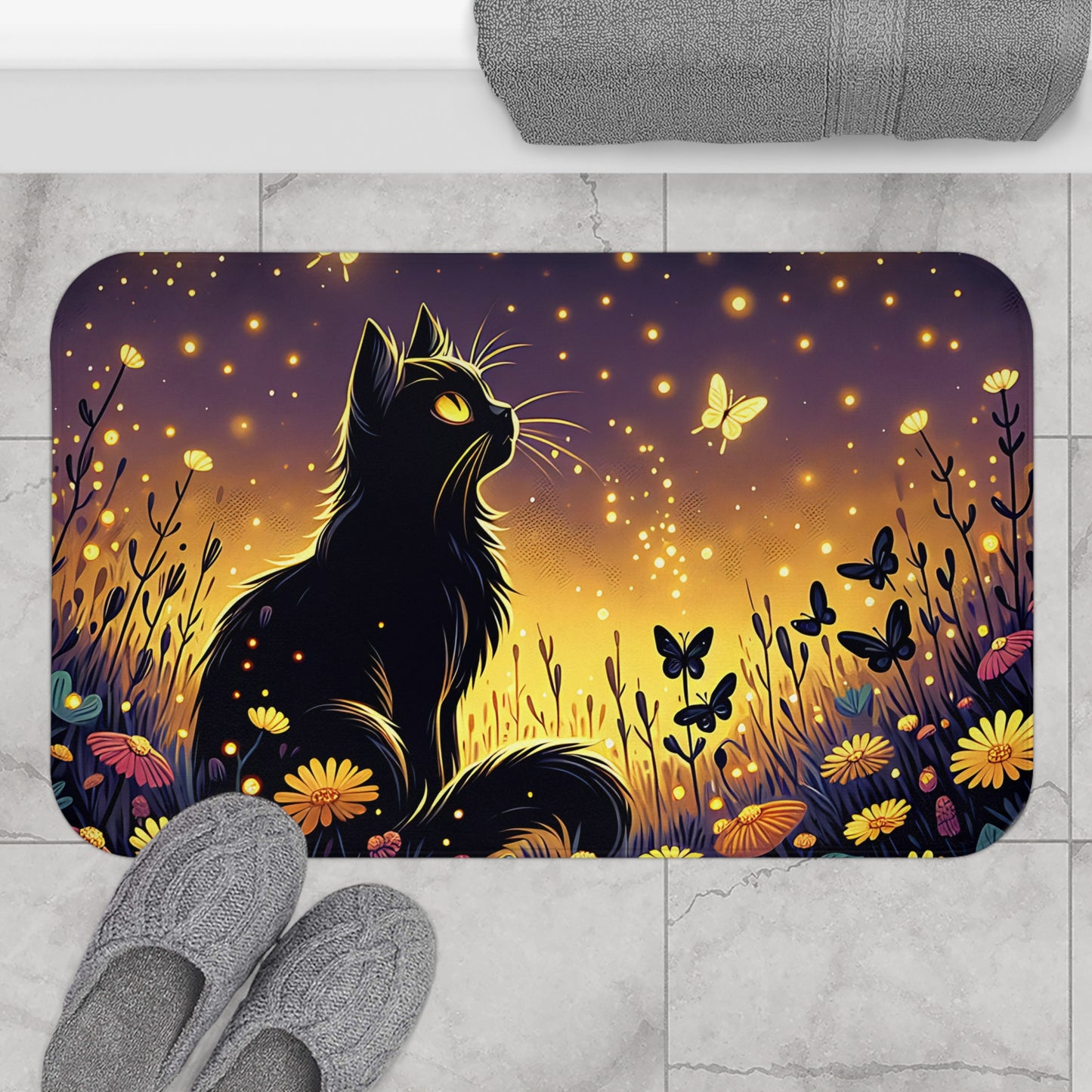 Whimsical Cat Bath Mat