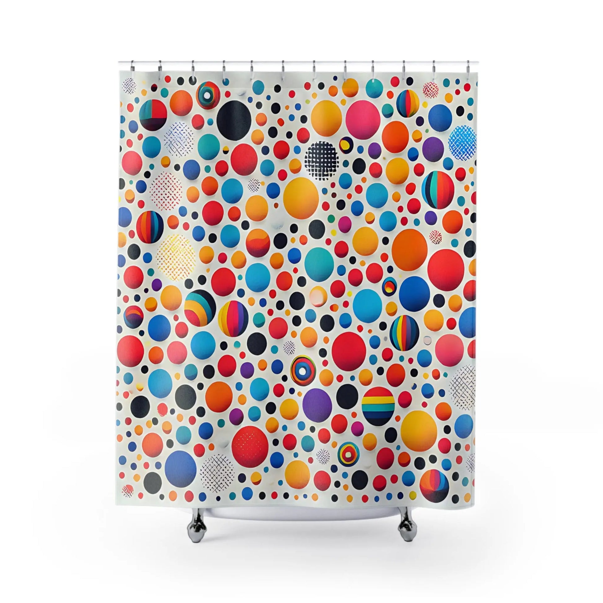 Colorful Polka Dot Shower Curtain