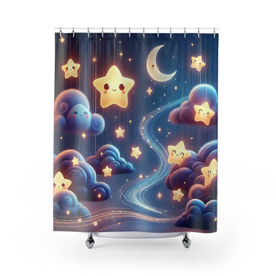 Galaxy Theme Kids Shower Curtain