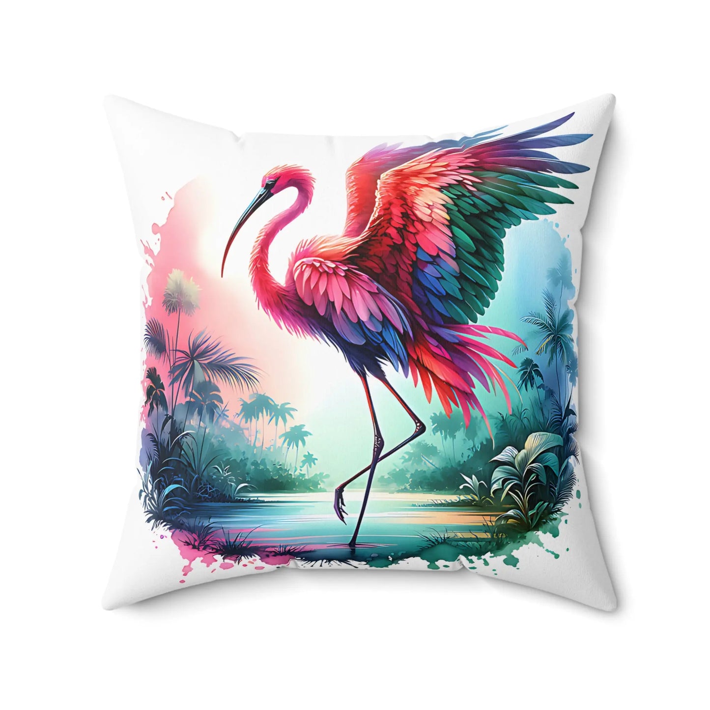 Tropical Flamingo Decorative Pillow