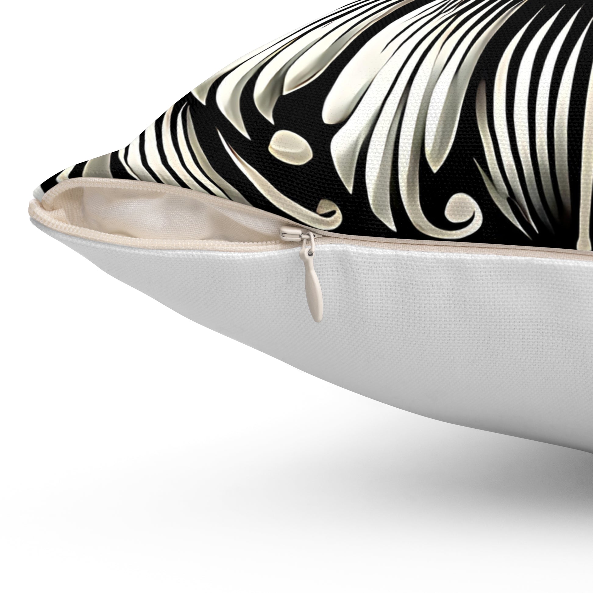 Black and White Floral Throw Pillow - Bold Modern Accent Pillow in 18 x 18 & 20 x 20