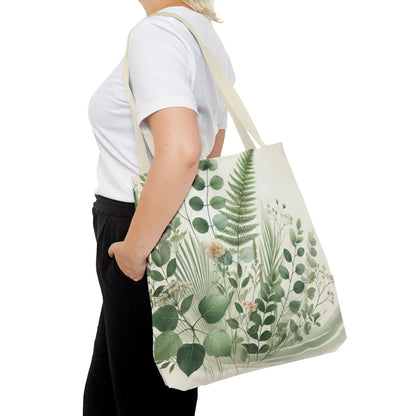 Green Botanical Ferns and Eucalyptus Tote Bag