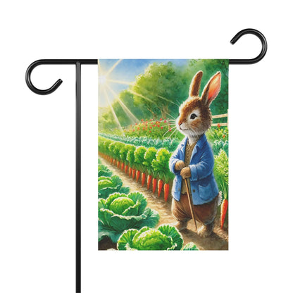 Easter Bunny Farmer in Garden