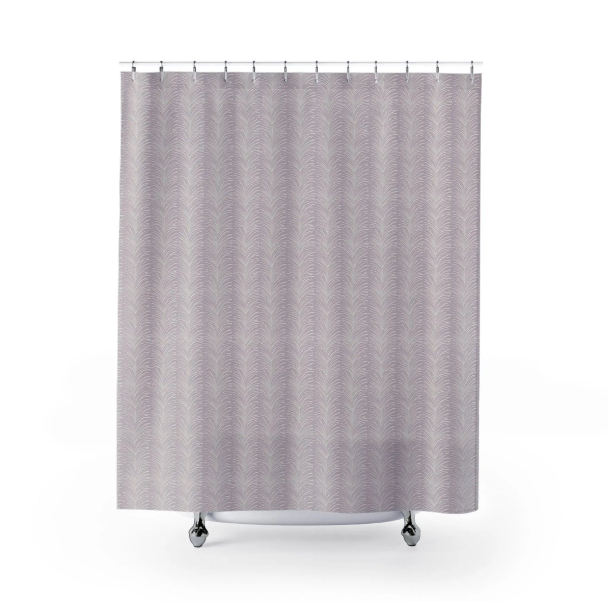 Lavender Feather Chevron Shower Curtain