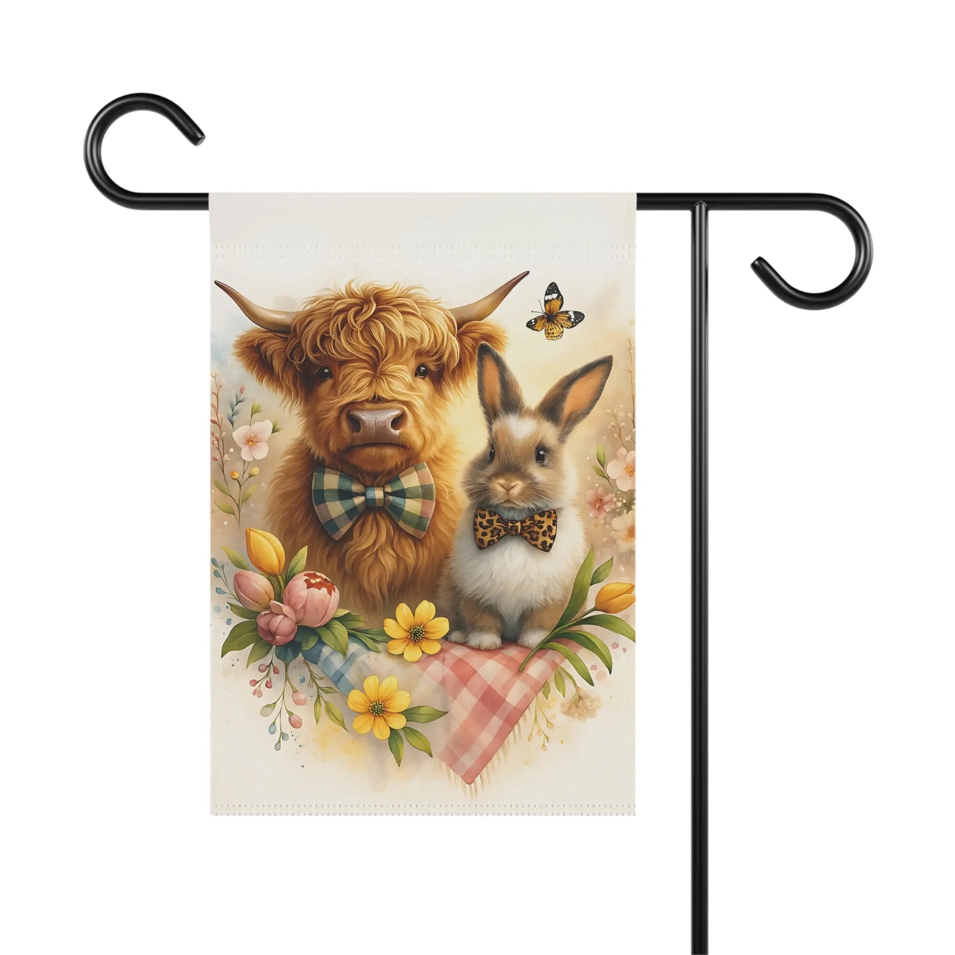 Charming Highland Cow Farmhouse Garden Banner