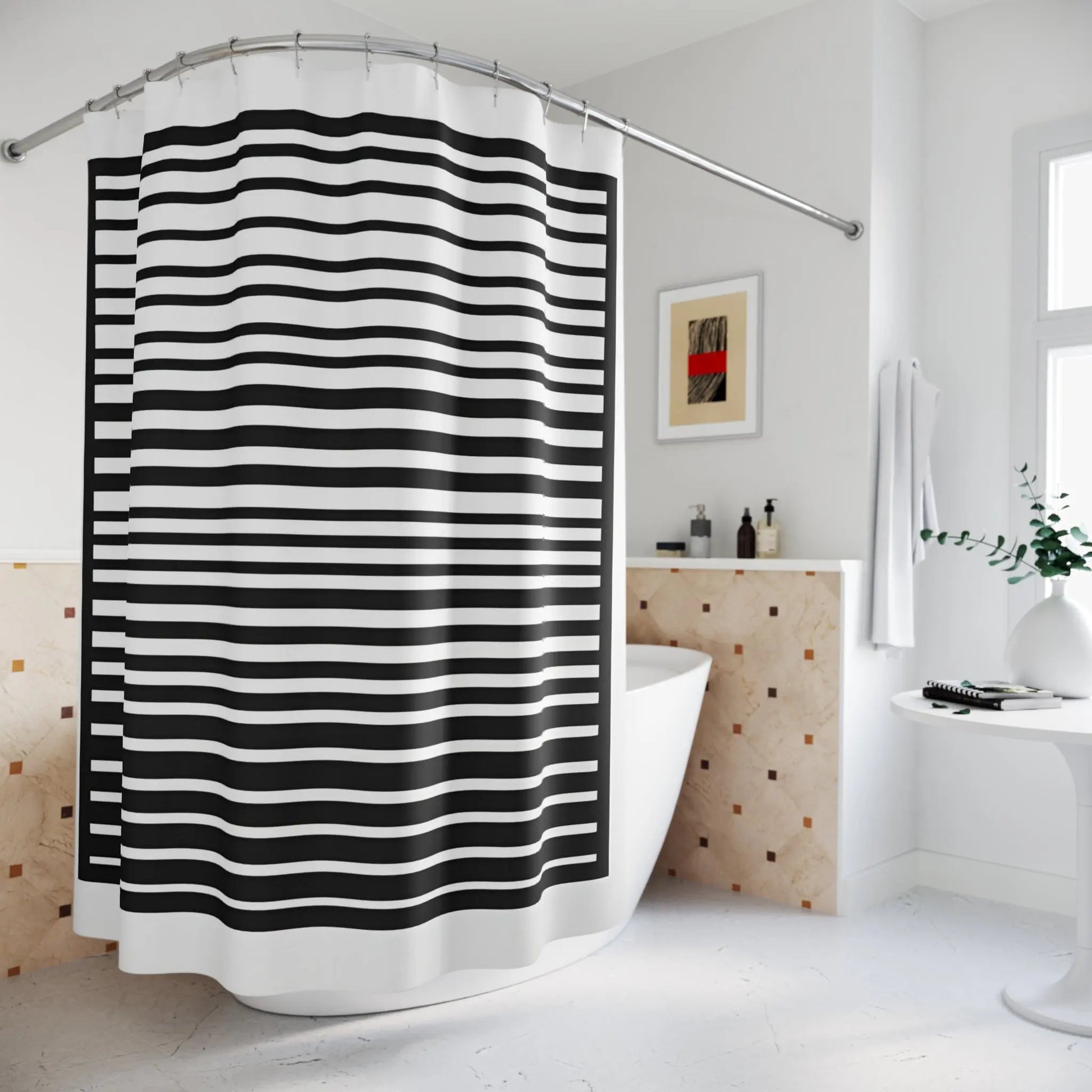 Monochrome Stripes Shower Curtains