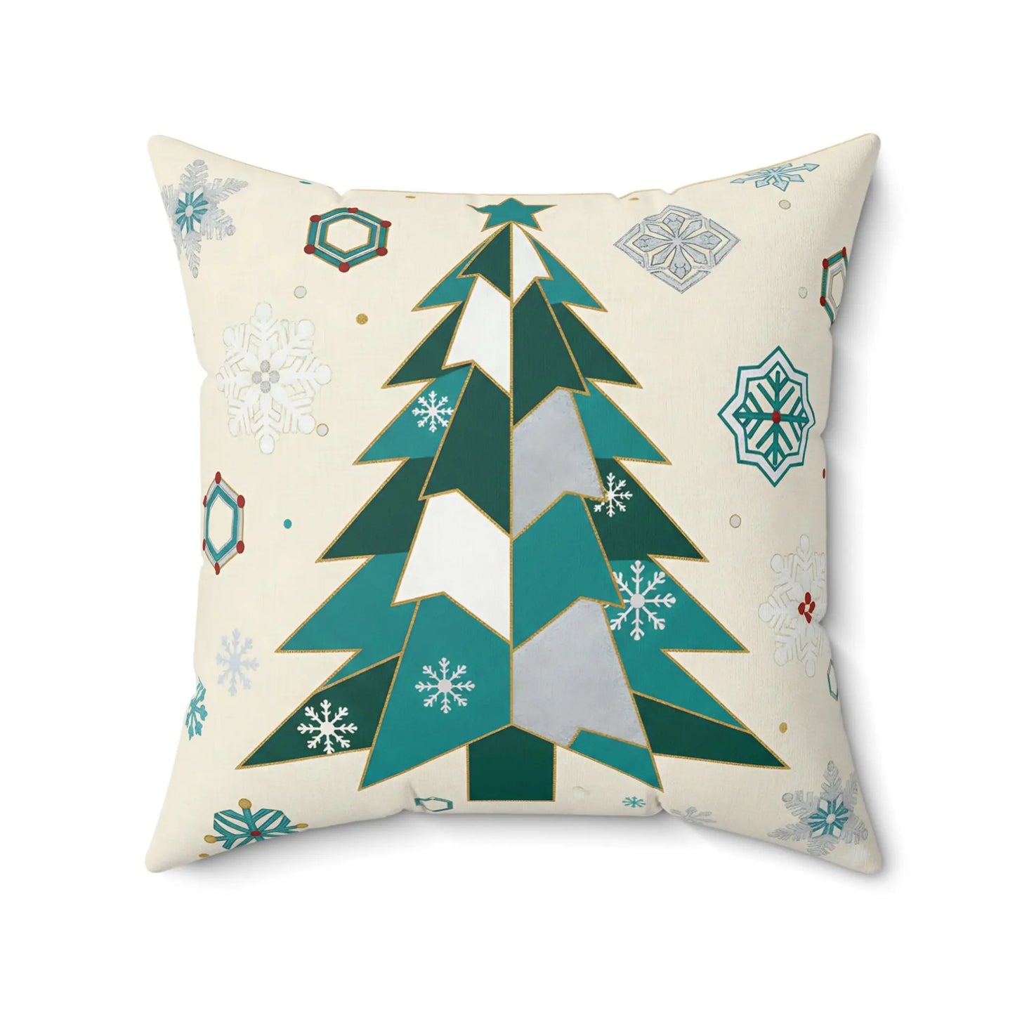 Modern Holiday Tree Design Pillow