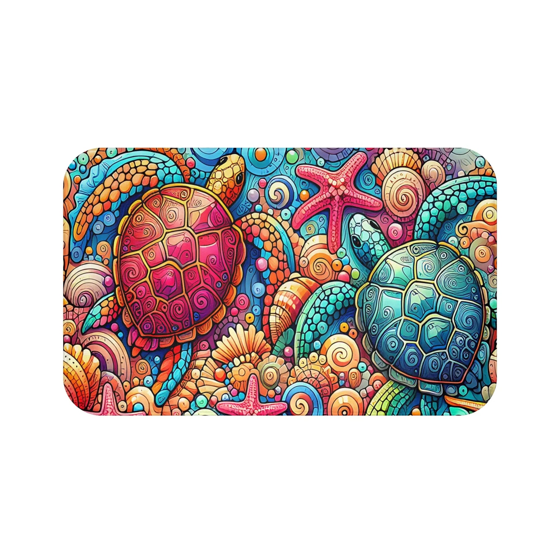 Colorful Sea Turtle Bath Mat
