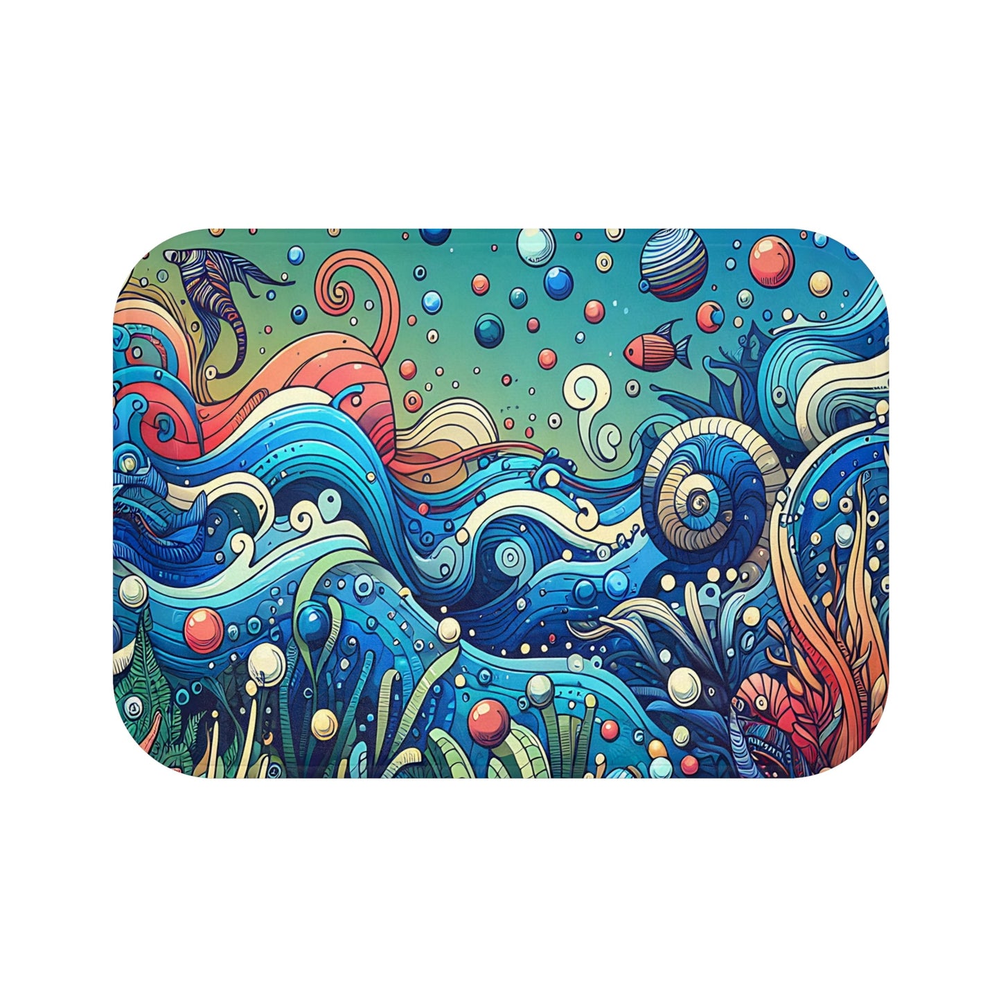Ocean Waves Bath Mat