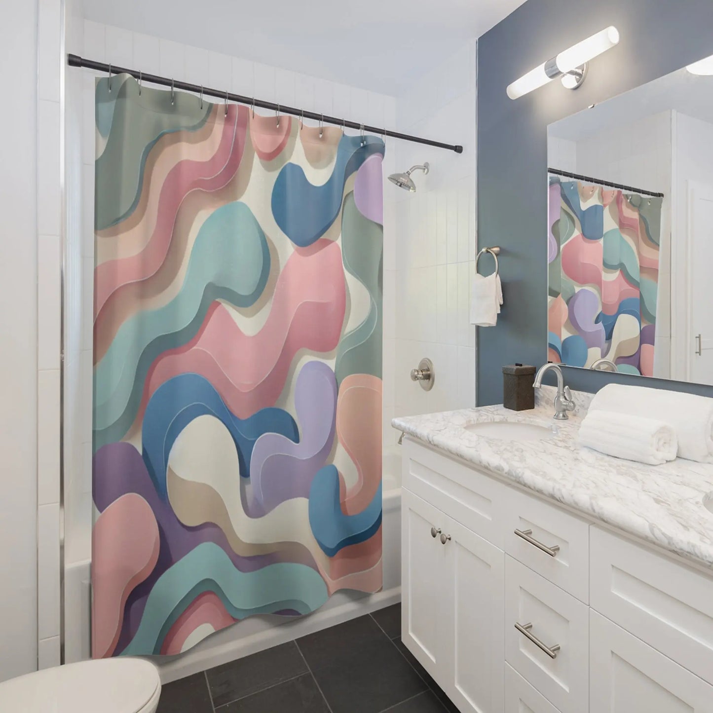 Retro Pastel Color Shower Curtain