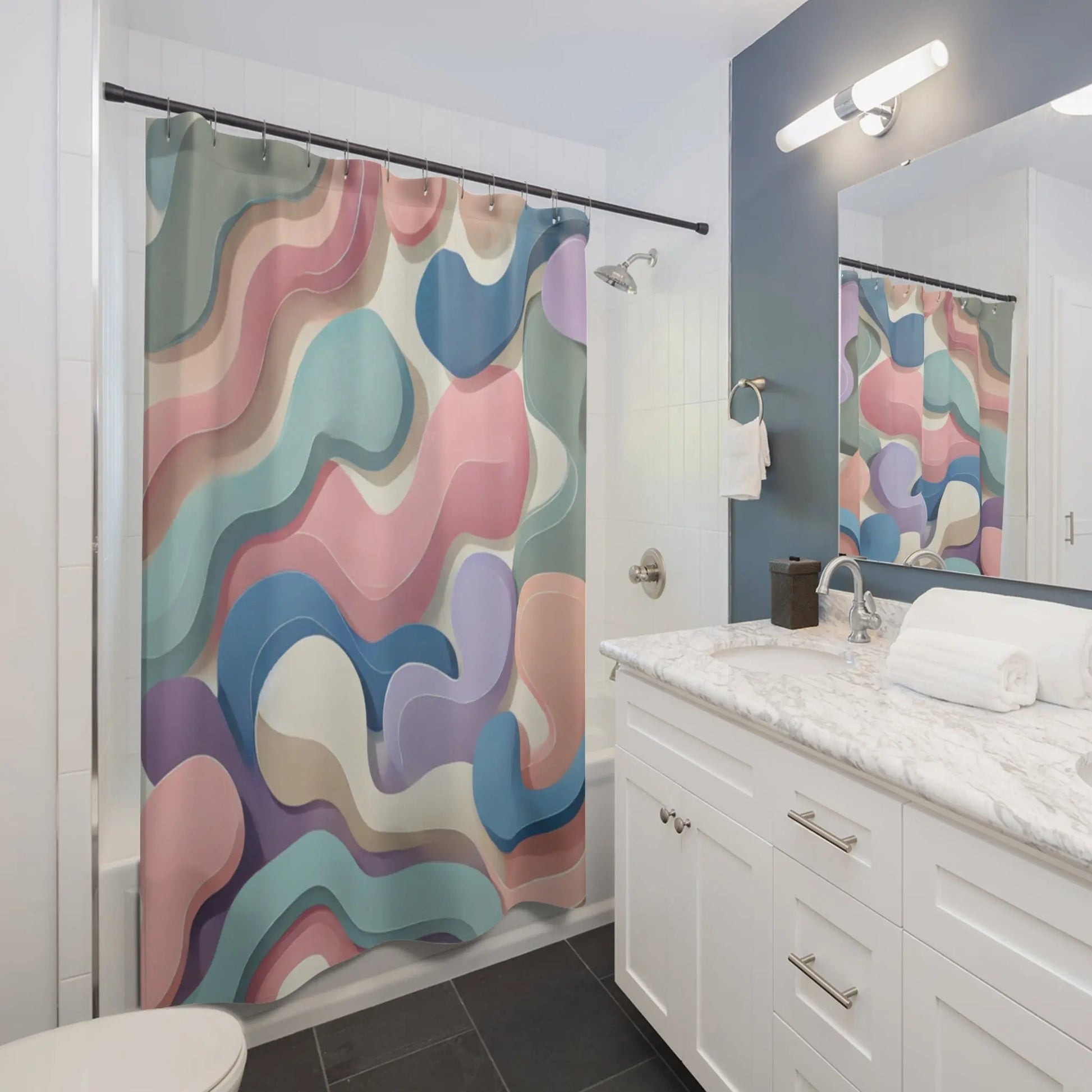 Retro Pastel Color Shower Curtain