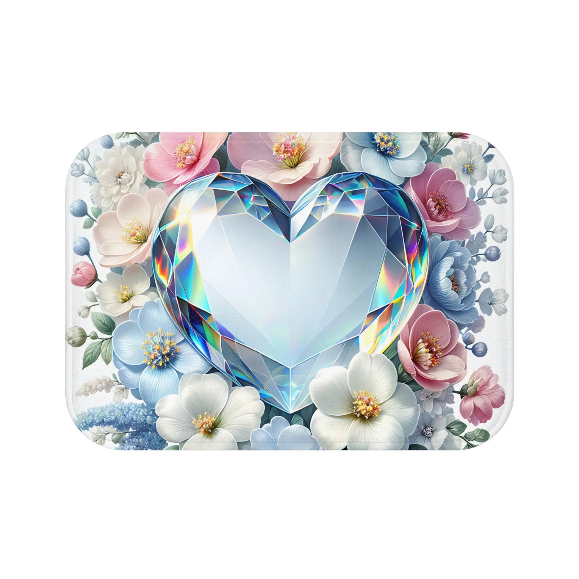 Floral Heart Bath Mat