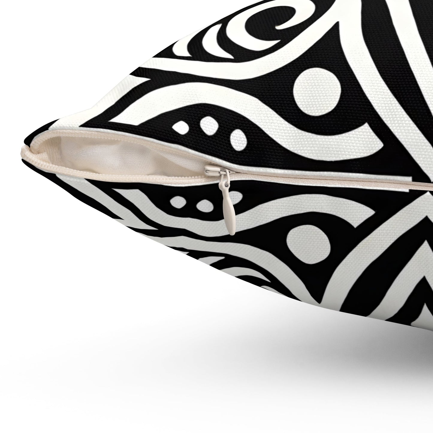 Black and White Boho Throw Pillow